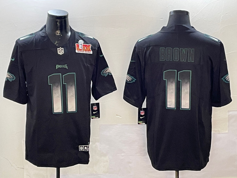 Men Philadelphia Eagles 11 Brown black 2025 Nike NFL jersey style 012